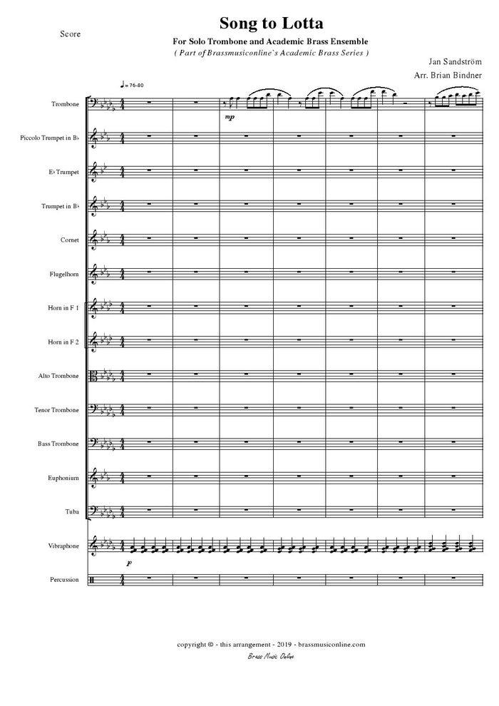 Song to Lotta - Trombone and Academic Brass Ensemble