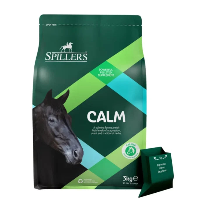 Spillers Calm 3kg tub, pelleted magnesium and herbal calming supplement for nervous horses