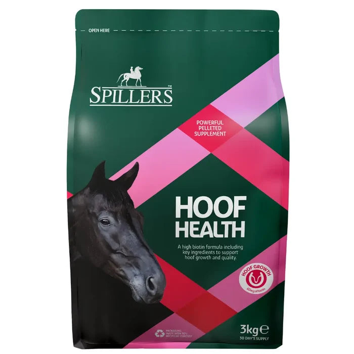 Spillers Hoof Health 3kg tub, high biotin pelleted hoof supplement for horses with brittle or slow growing hooves