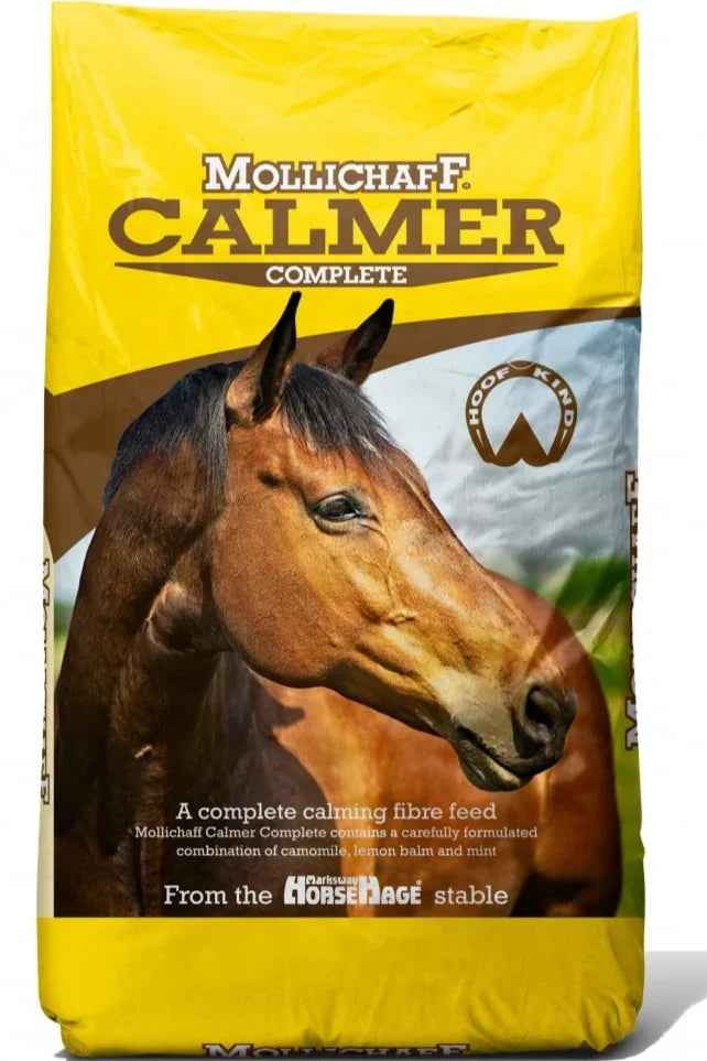 Mollichaff Calmer Complete 15kg bag of low starch fibre based calming feed for nervous and excitable horses