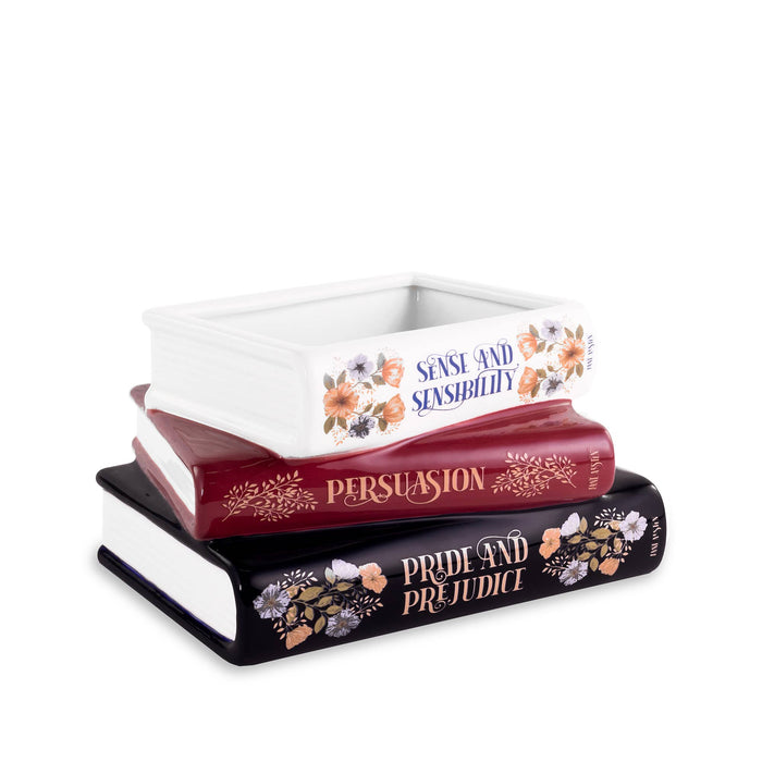 Stacked Books Planter Jane Austen