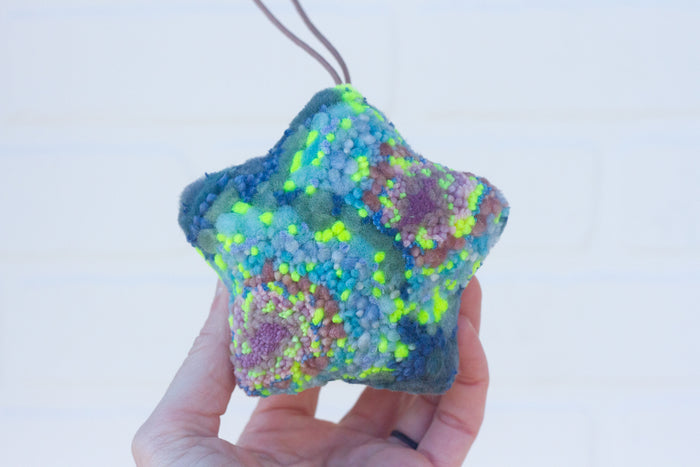 Star Puff Ornament | Pink + Blue