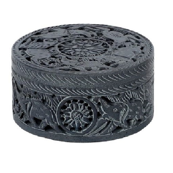Stone Handcarved Box Grey