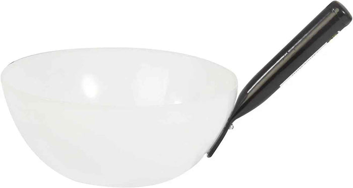 Stubbs S80 plastic feed scoop with a coated steel handle and graduated markings