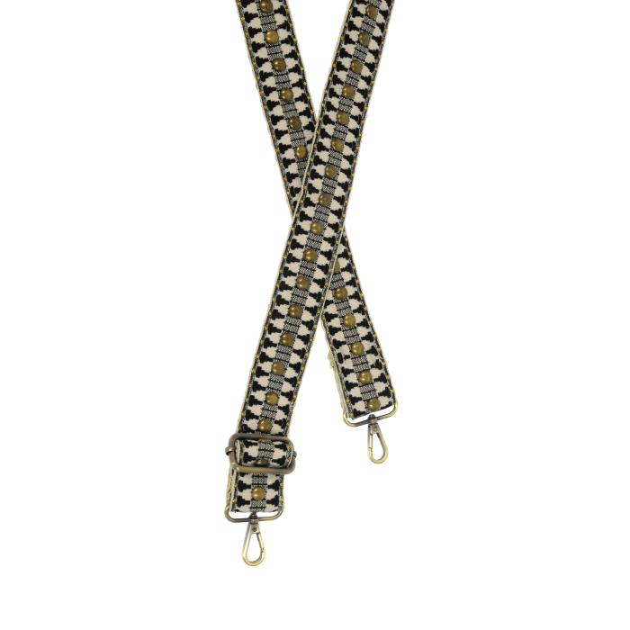 Studded Embroidered Guitar Strap