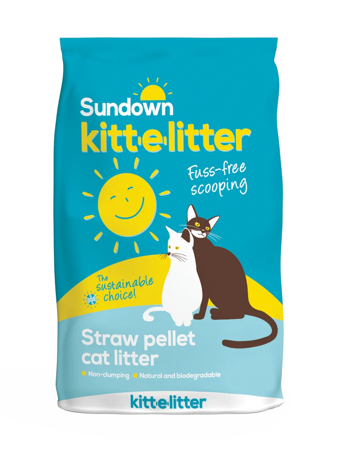 Sundown Kitt-e-Litter bag of British straw cat litter pellets