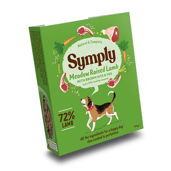 Symply Meadow Raised Lamb 395g tray of adult wet dog food