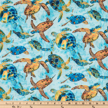 Table Runners & Placemats - Sea Turtles Cotton Calico