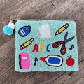 Teacher School Symbols Beaded Coin Purse - Lyla's: Clothing & Gifts - Online and Rockwall Texas Boutique