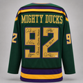 The Mighty Ducks Cast Signed Green Player Hockey Jersey w/ 'Quack, Quack, Quack'