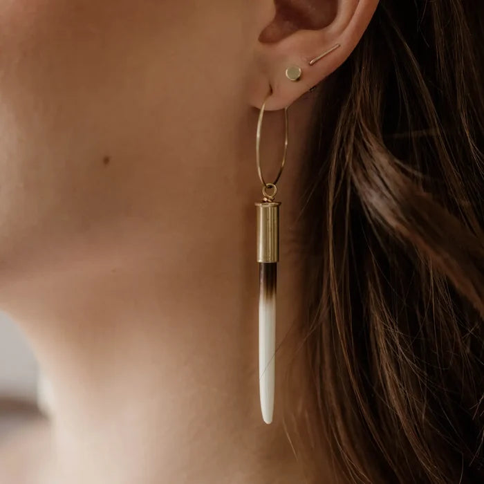 The Original Beth Dutton Quill Hoops Earrings - Predominantly White