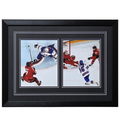 The Save &amp; The Goal: '26 Team USA Gold Unsigned Professionally Framed Dual 8x10 Displa