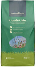 Thunderbrook Gentle Gain sainfoin and rice bran conditioning pellets in a sealed sack