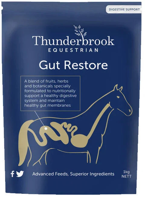 Thunderbrook Gut Restore 1kg bag of slippery elm and herbal digestive supplement for horses