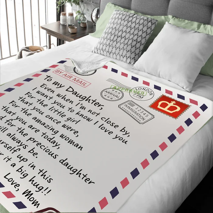 To My Daughter - Even When I'm -Love Dad Premium Mink Sherpa Blanket 50x60 SALE price $49.49 USD