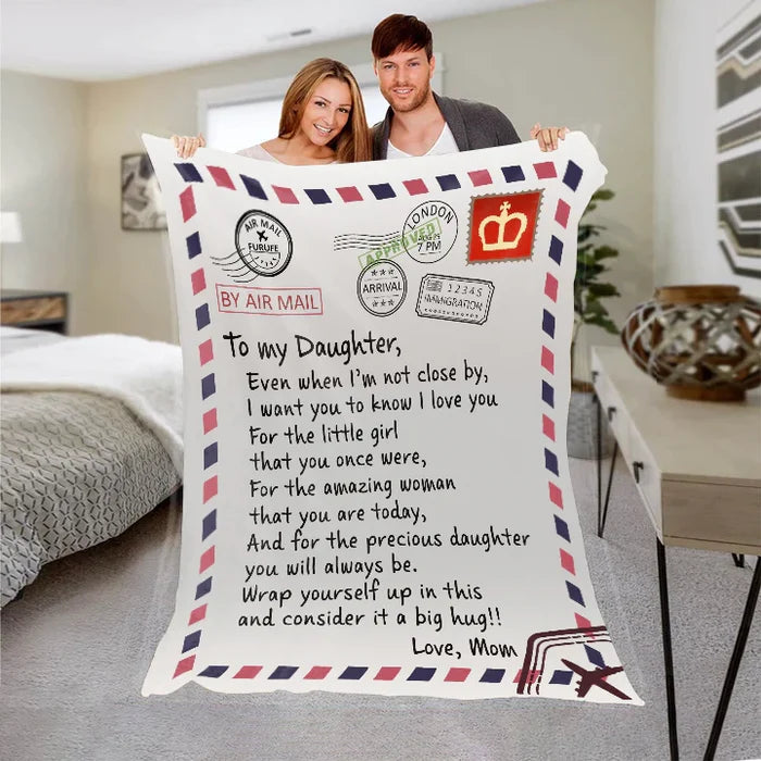 To My Daughter - Even When I'm -Love Dad Premium Mink Sherpa Blanket 50x60 SALE price $49.49 USD