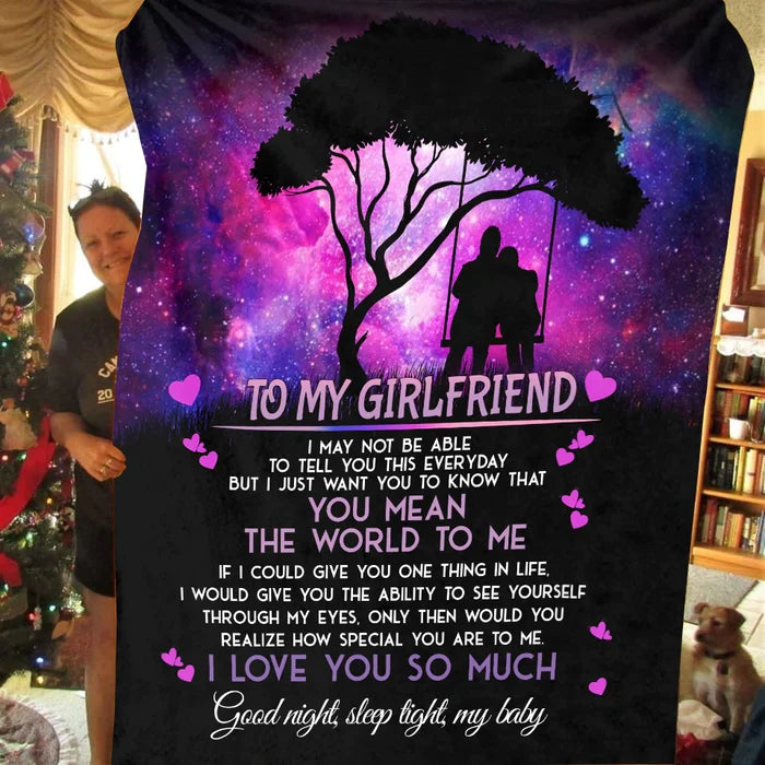 To My Girlfriend - I May Not Be Premium Mink Sherpa Blanket 50x60