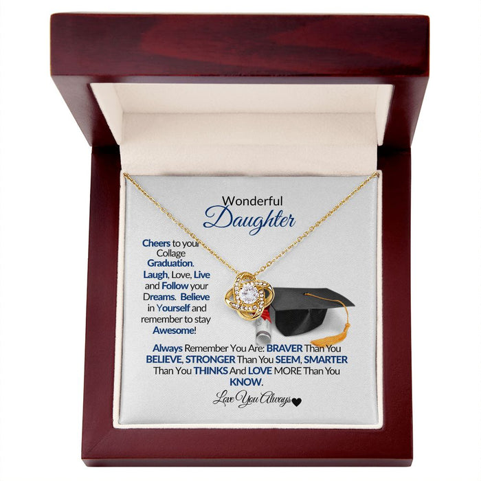 To My Wonderful-Daughter-Future is Bright- Love Knot Necklace💕