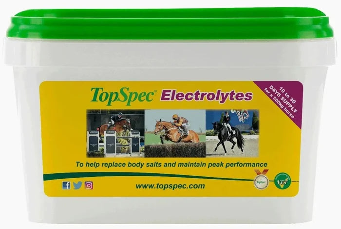 TopSpec Electrolytes 1.5kg tub of wildberry-flavoured electrolyte powder for horses