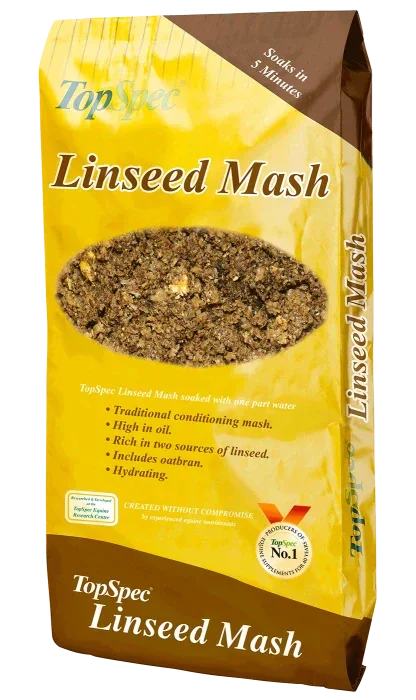 TopSpec Linseed Mash 20kg sack of quick-soaking omega 3 linseed mash for horses