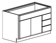 Vanity With Drawers on One Side 42" Builder Supply Outlet 3 Drawer RH