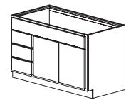 Vanity With Drawers on One Side 42" Builder Supply Outlet 3 Drawer LH
