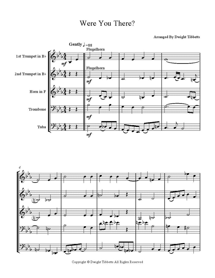 Were You There - Brass Quintet