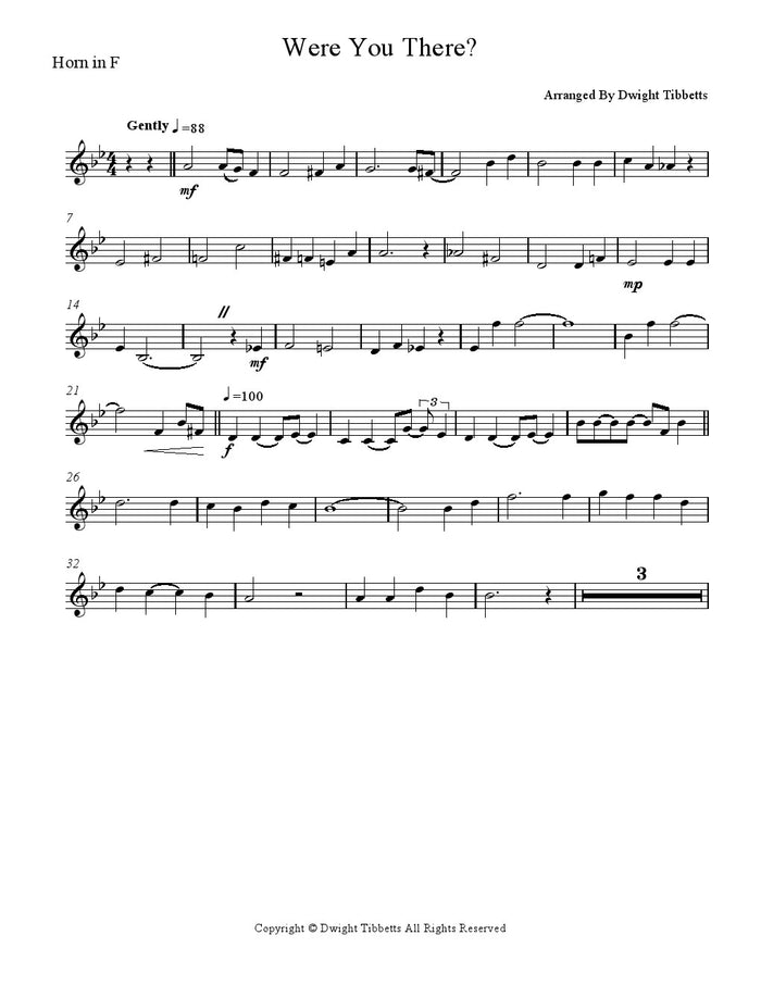 Were You There - Brass Quintet