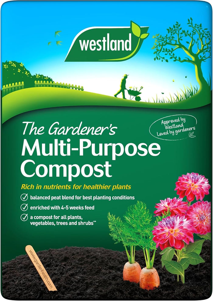 Westland The Gardener's Multi-Purpose Compost in a 46 litre bag, front of pack