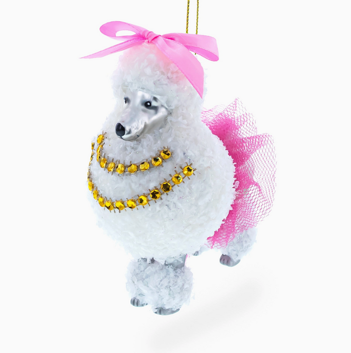 e Poodle Glass Ornament