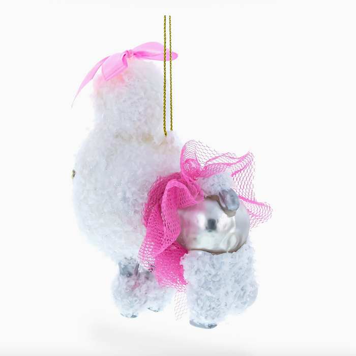e Poodle Glass Ornament