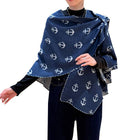 Winding River - Navy / White Reversible Anchor Loop Wrap