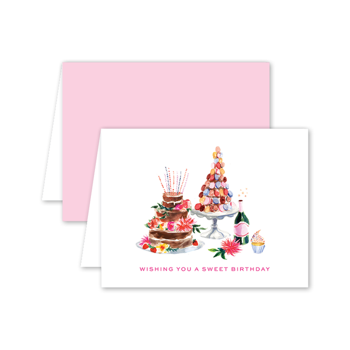 Wishing you a Sweet Birthday Colorful Fete Birthday Card