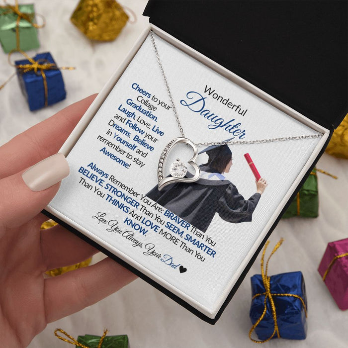 WONDERFUL DAUGHTER CHEERS TO YOUR GRADUATION-Proud -Forever Necklace💕