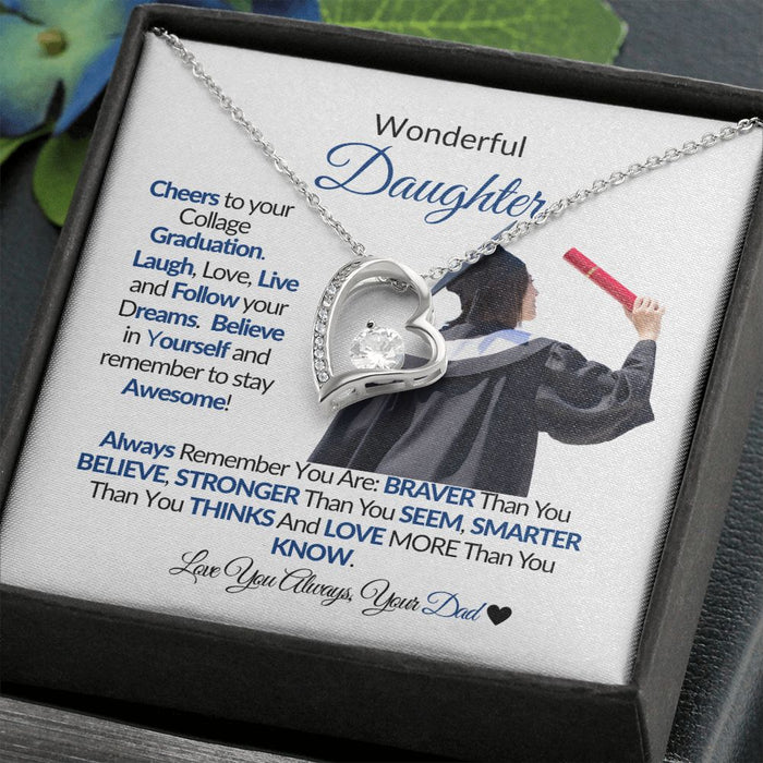 WONDERFUL DAUGHTER CHEERS TO YOUR GRADUATION-Proud -Forever Necklace💕