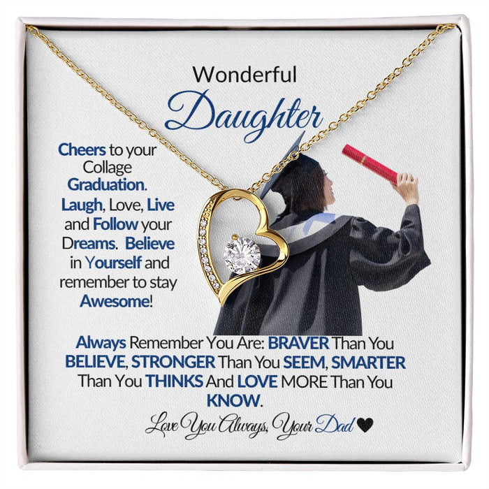 WONDERFUL DAUGHTER CHEERS TO YOUR GRADUATION-Proud -Forever Necklace💕