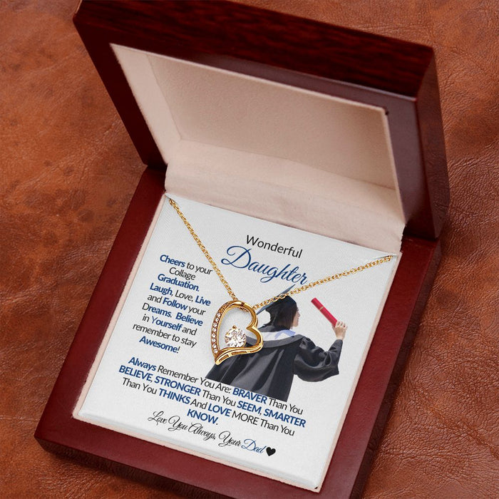 WONDERFUL DAUGHTER CHEERS TO YOUR GRADUATION-Proud -Forever Necklace💕