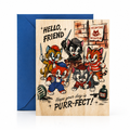 Wood Folding Card - Purr-fect Friend