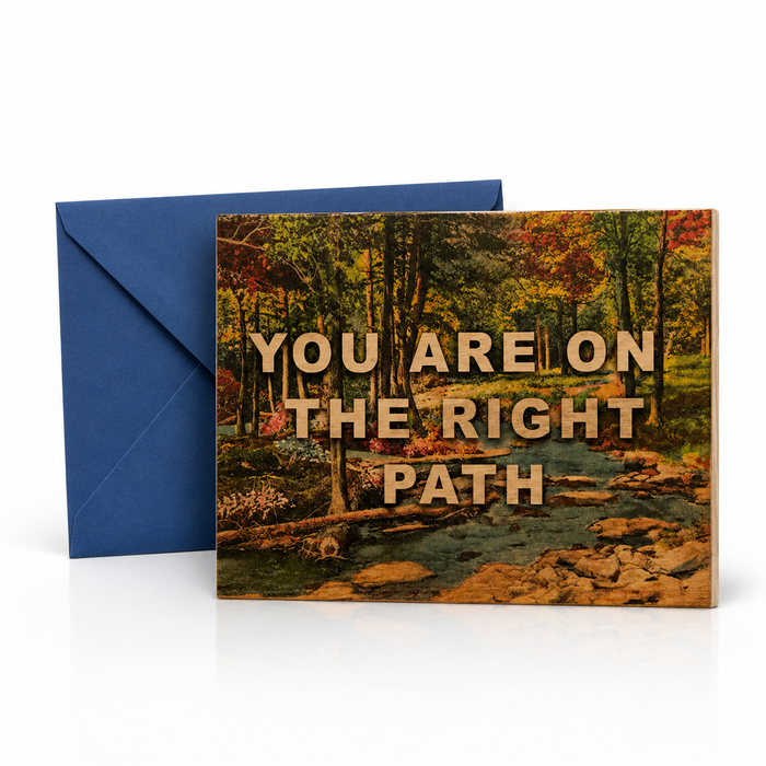 Wood Folding Card - Right Path