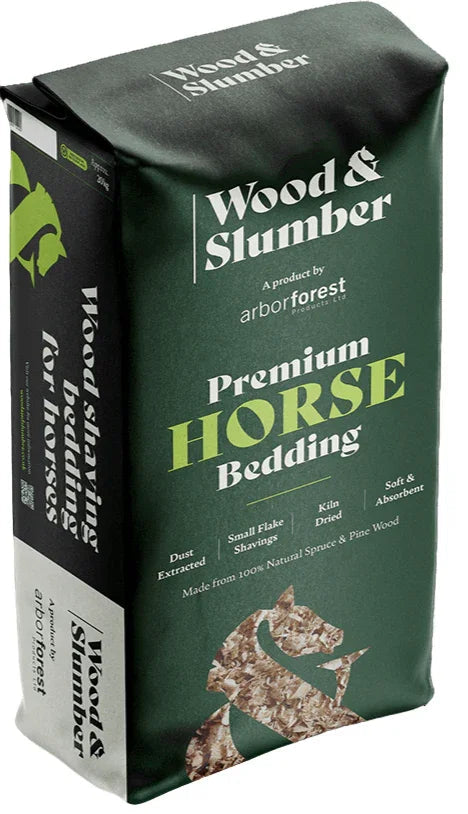Wood & Slumber 20kg bale of kiln-dried dust-extracted shavings horse bedding