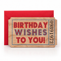Wood Ticket Birthday Wishes