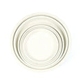 Woodlodge Blossom pot saucer in gloss white glaze, shallow round dish 41cm across viewed from above