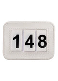 Woof Wear three digit dressage number holder in white, with elasticated number pouches