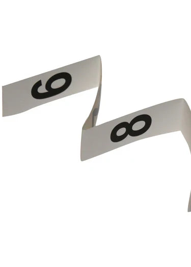 Woof Wear three digit dressage number holder, further view of the folding white backing