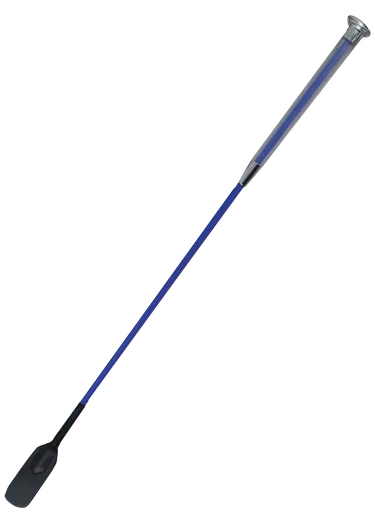 Woof Wear Gel Fusion riding whip in electric blue, 60cm fibreglass shaft with gel handle