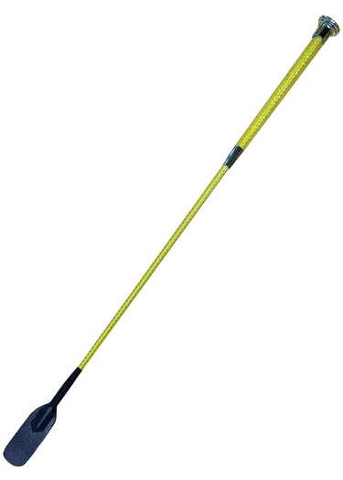 Woof Wear Gel Fusion riding whip in hi vis yellow, 60cm with gel grip and real leather flapper