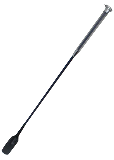 Woof Wear Gel Fusion riding whip in navy blue, 60cm with gel grip and leather flapper