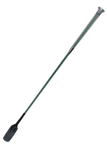 Woof Wear Gel Fusion riding whip in racing green, 60cm with real leather flapper