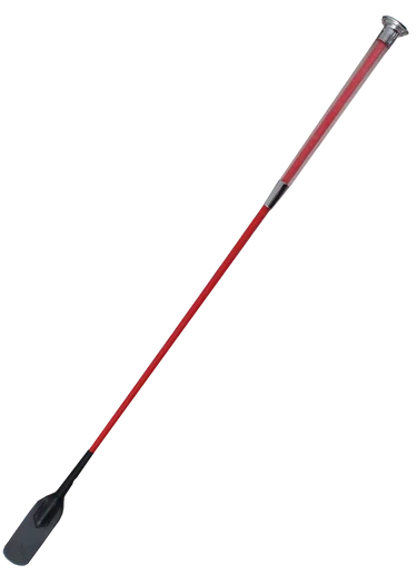Woof Wear Gel Fusion riding whip in red, 60cm fibreglass whip with leather flapper