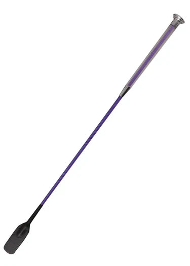 Woof Wear Gel Fusion riding whip in ultra violet, 60cm with translucent gel handle